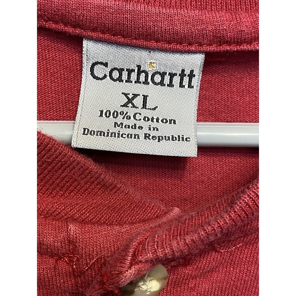 Carhartt Shirt Mens XL Red Single Pocket Plain Blank Short Sleeve Workwear - Picture 3 of 9